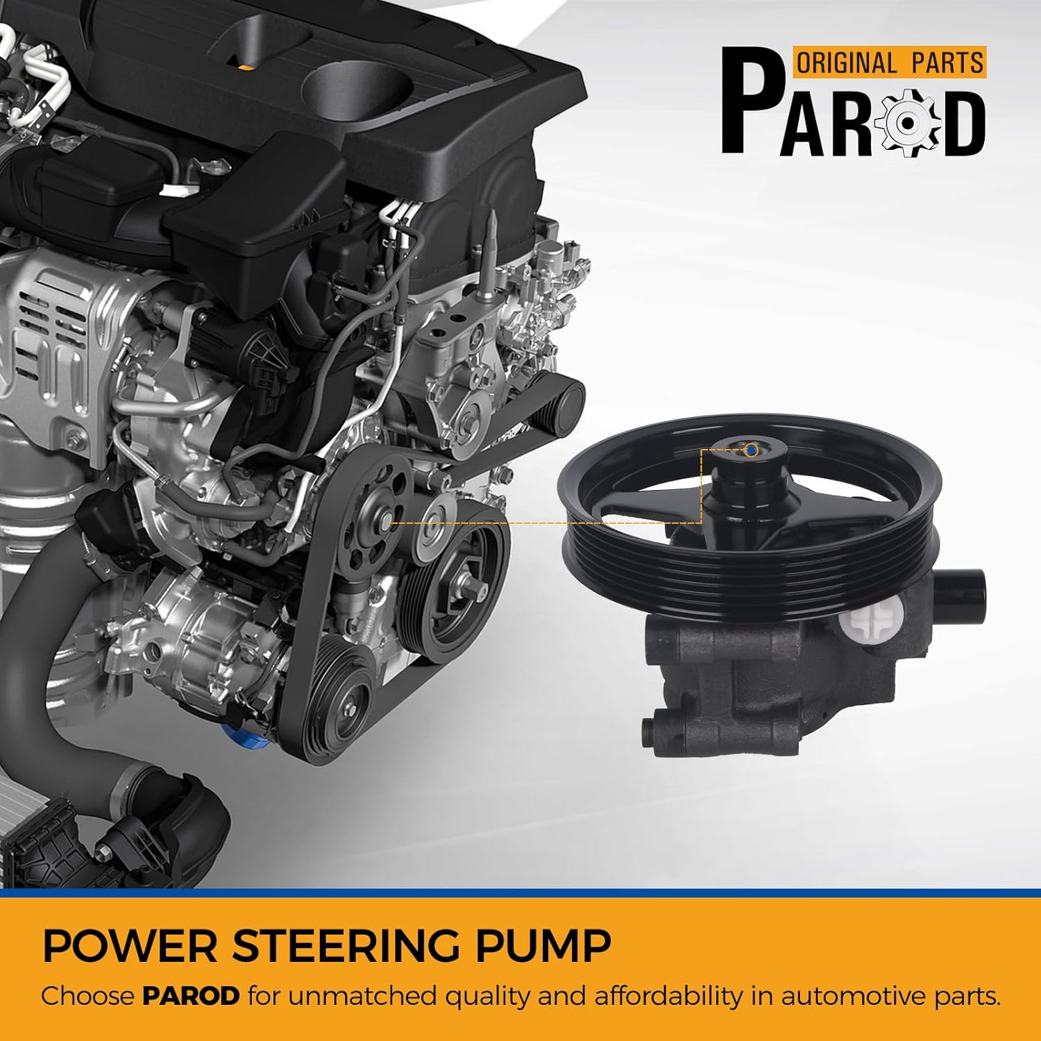 PAROD Power Steering Pump w/Pulley Fit for 2009-2009 Ford F-150, Lobo Replace for 9L3Z3A674B