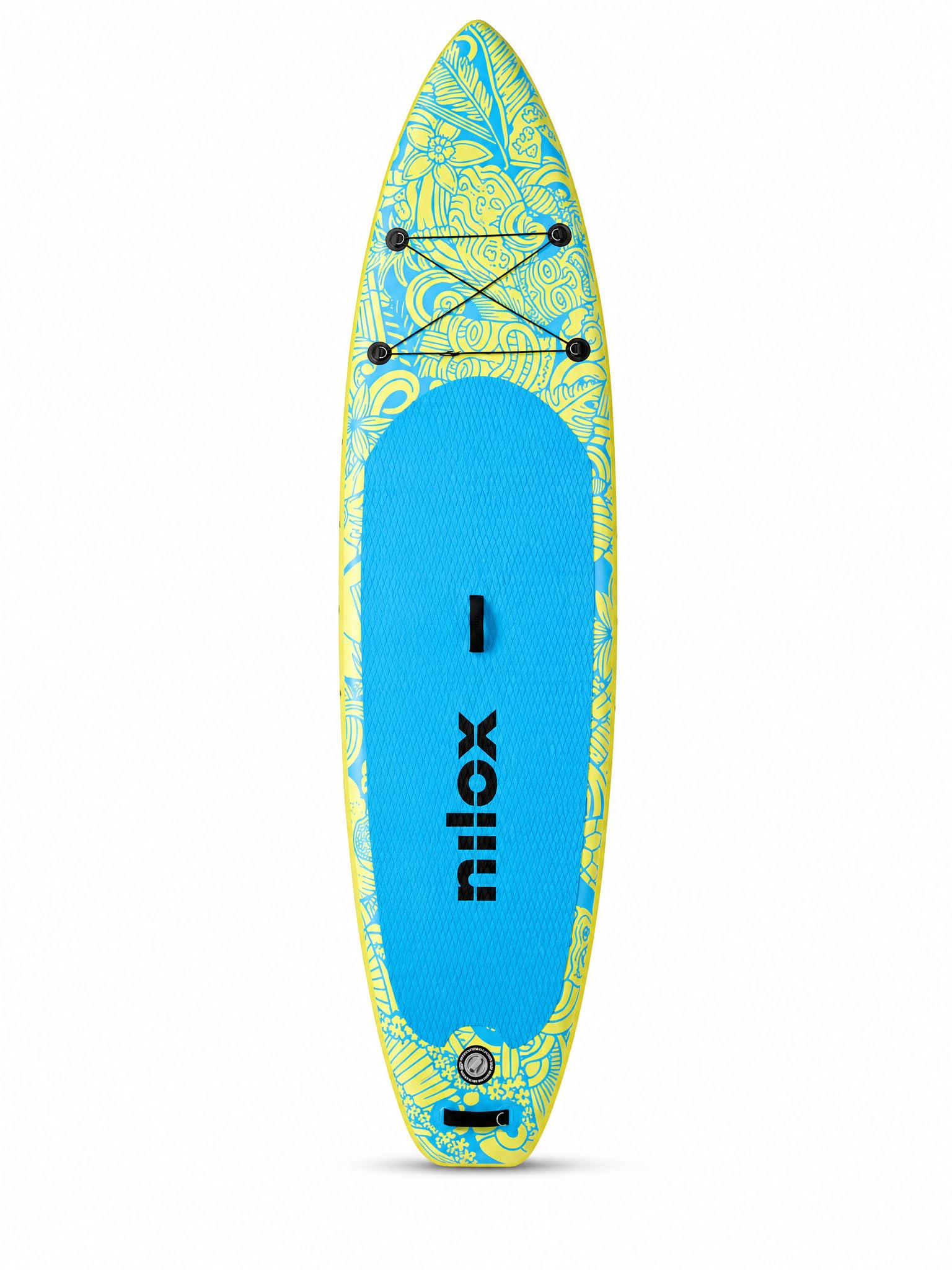 Nilox Set Tavola da Sup Gonfiabile con Scooter Acquatico Elettrico, Completo di Accessori con Zaino, Pagaia, Pompa, Leash, 1 Pinna, Velocità Fino a 5km/h, Tavola da 335x84x15cm