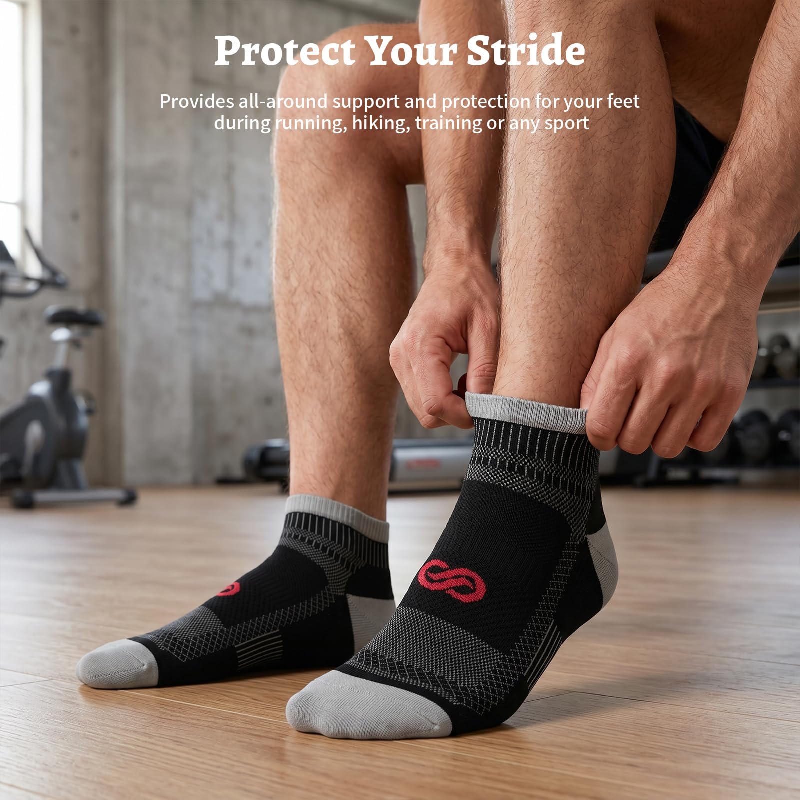 PAPLUS Calze a compressione alla caviglia, unisex, 2/4/6 paia, a compressione bassa, con supporto alla caviglia