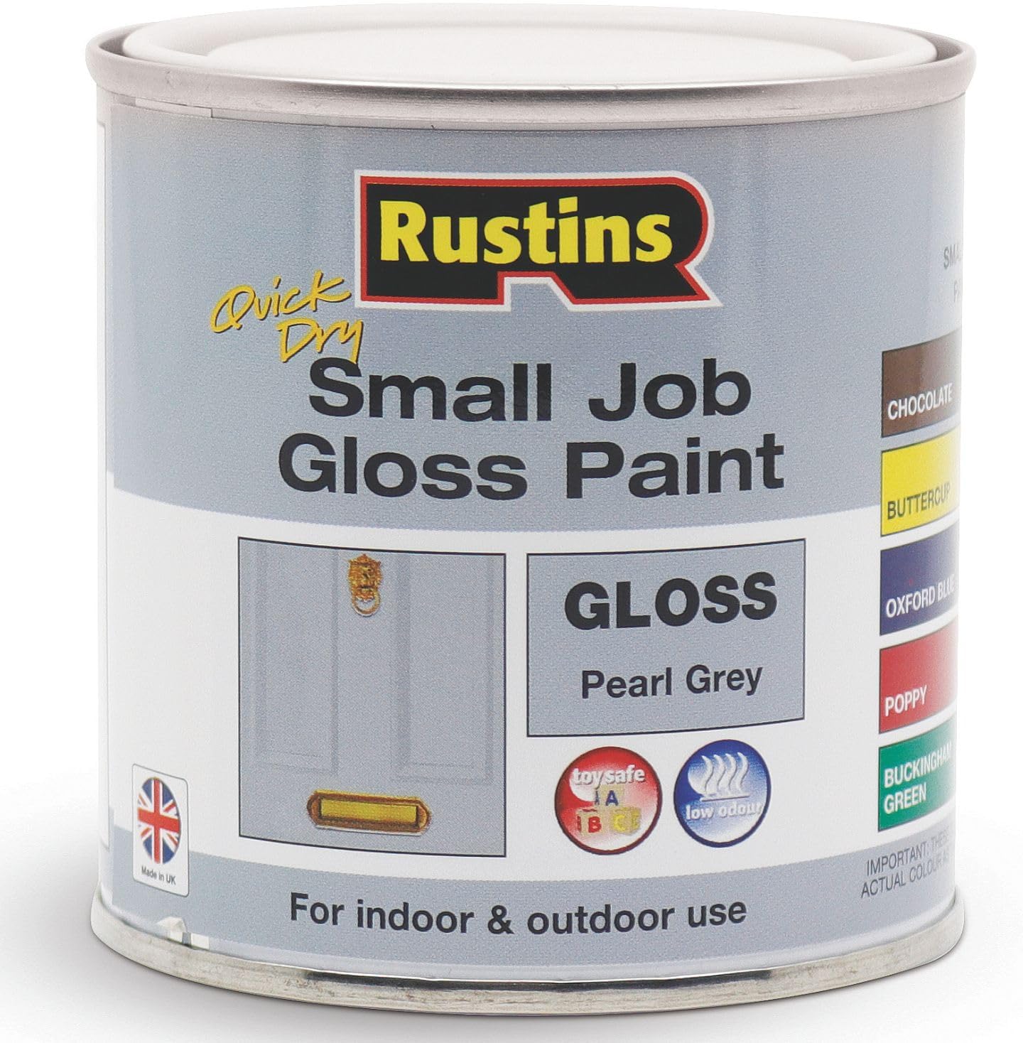 – RUSTINS Small Job Gloss Paint Pearl Grey 250ml