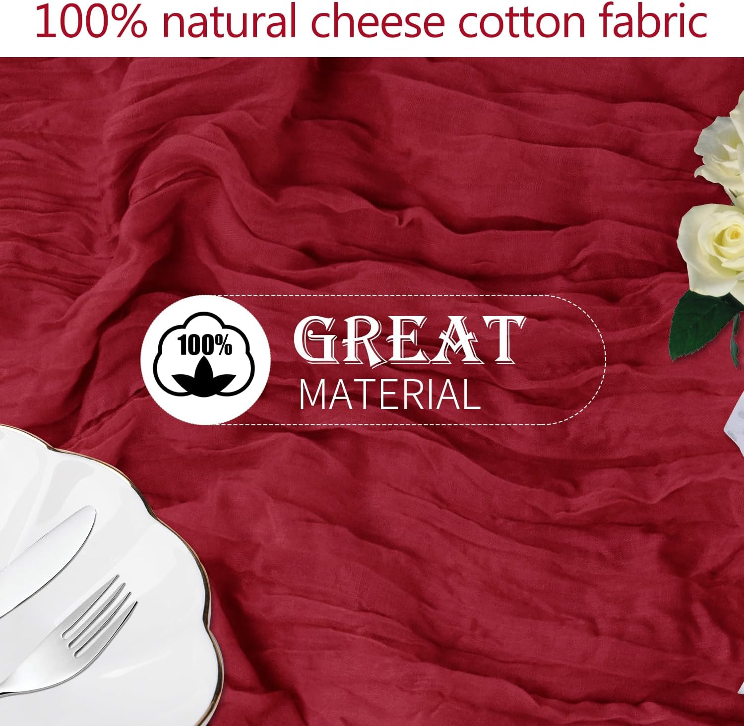 Eliamo チーズクロステーブルランナー 12枚セット 素朴なボーホーテーブルランナー バルク ウェディング/パーティー/ブライダ