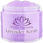 Lavender Oil Body Scrub, Organic Exfoliator for Soft Skin, Pure Exfoliate, Deep Cleanse, Natural Women Exfoliating Dead Sea Salt Face Scrub, Moisturizing Skin, Acne, Cellulite, Scars, LARGE 12oz Jar