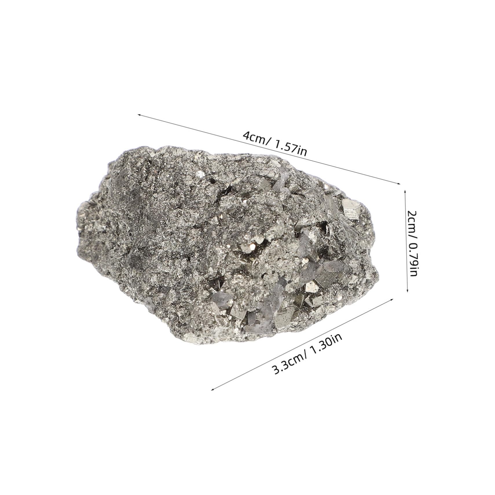 SOLUSTRE Mineral Gemstone Ornaments Paleontology Adornment Classroom Teaching Meteorite Teaching Tool Stone Cluster Brass Ore Meteorite Irregular Meteorite Specimen Silver Chalcopyrite