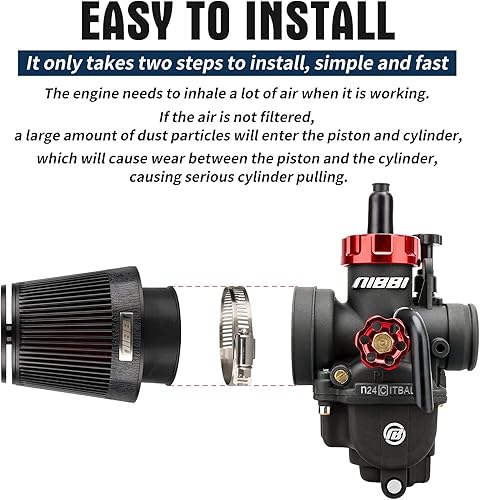 Miniatura 3 de NIBBI Filtro de aire de motocicleta de carreras, filtros de aire universales para motocross, limpiador de carburador de motocross
