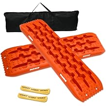 YATOINTO Off-Road Traction Boards, Recovery Boards for 4WD Mud,Sand,Snow,Rock Tracks.4X4 Pair Recovery Tracks Tire Traction Mats with 2 Straps&amp;Storage Bag for RV Truck Jeep SUV,Orange