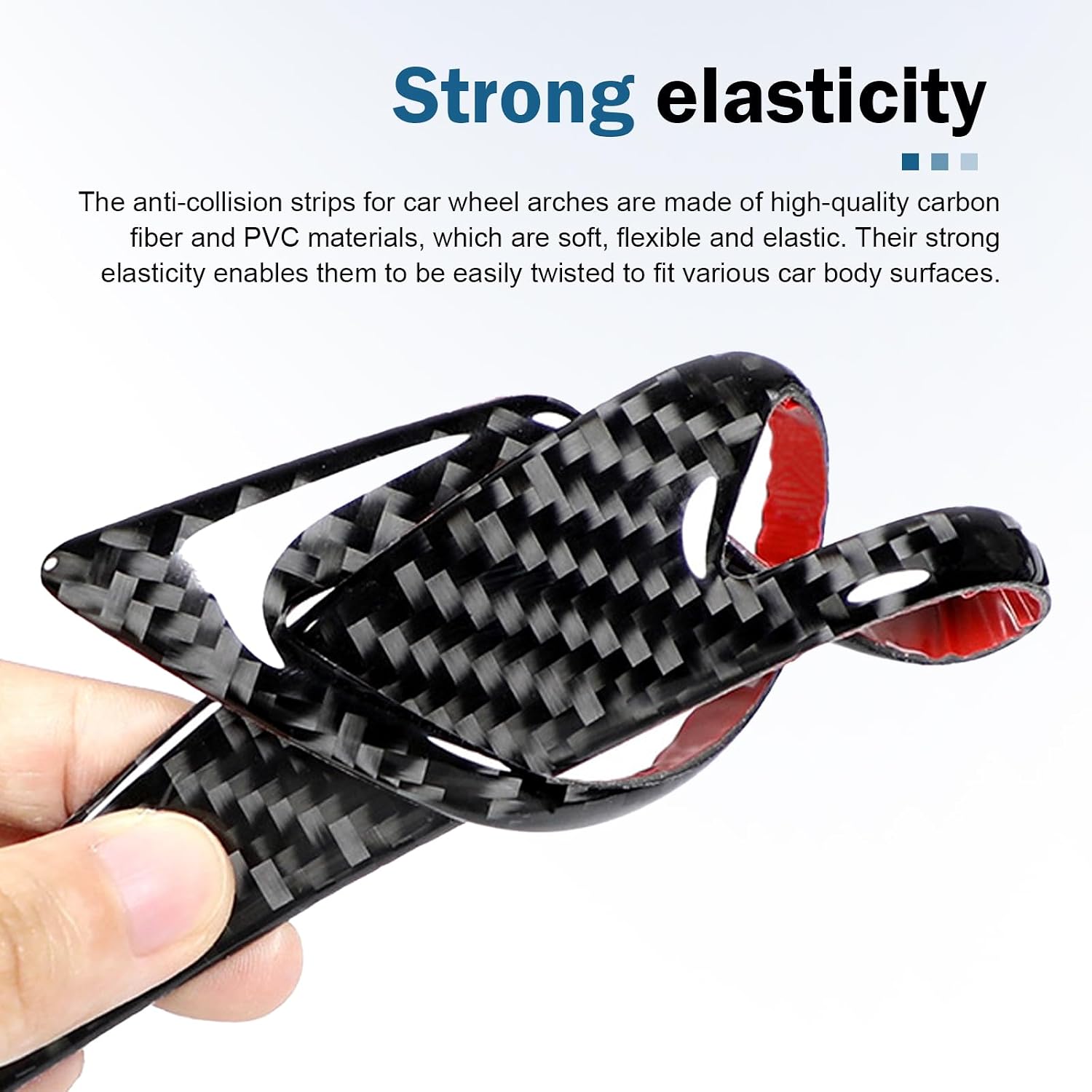 2 PCS Car Wheel Eyebrow Stickers, Carbon Wheel Brow Non-Collision Strips, Self-Adhesive Rubber Fender Flare Protector, Sports Stytle Auto Edge Protect Decoration, Universal for Cars (Silver)