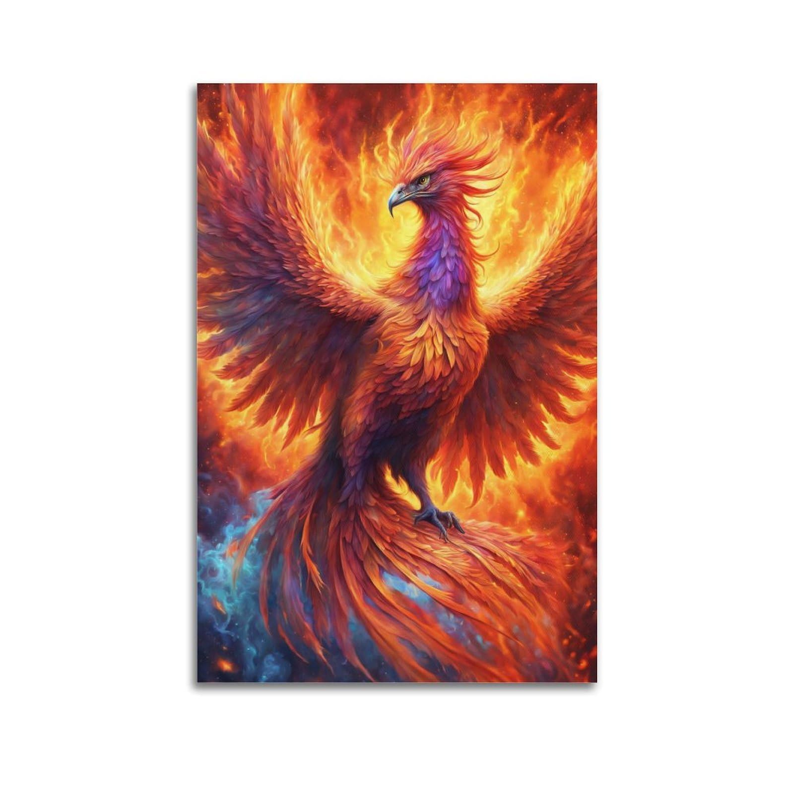 WPHSFX Bird Posters Phoenix Bird Rising Poster Decorative Painting Canvas Wall Posters And Art Picture Print Modern Family Bedroom Decor Posters 24x36inch(60x90cm)