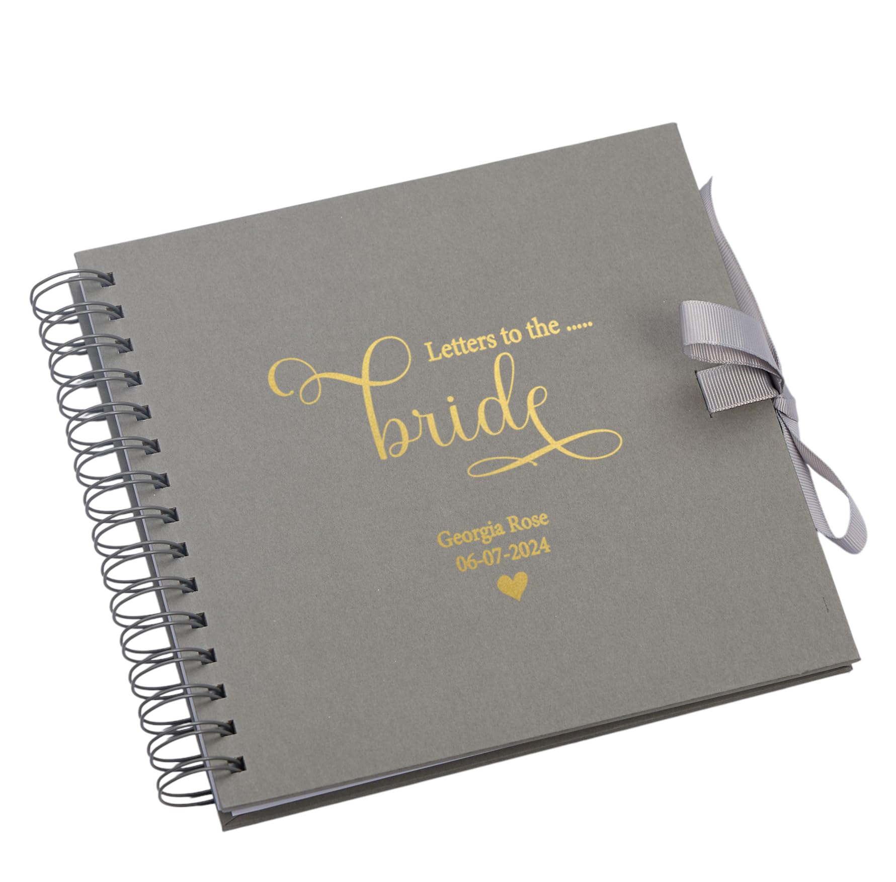 Personalised Letters To The Bride Multiple Colours Scrapbook or Photo Album Gift (Grey) — image 1