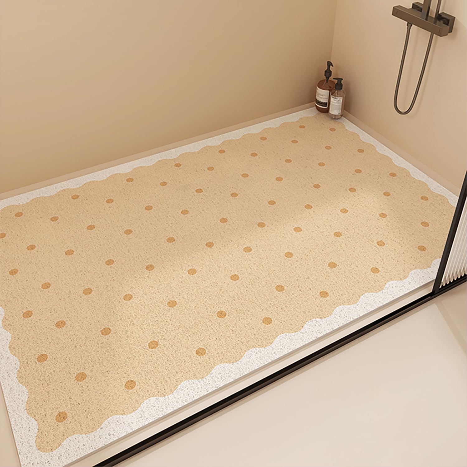 QYMYOZ Non-Slip Bath Mat 60x100cm Luffa Shower Rug Drainage Holes Bath Mat Yellow Bathroom Rug Anti-Slip Bath Tappetino for Safe and Comfortable Shower Experience