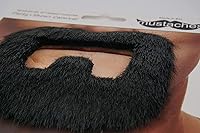 Vista 9 de Mustaches Autoadhesivo, novedoso, barba falsa para recluso, pelo facial falso, accesorio de disfraz para adultos, color negro brillante Negro