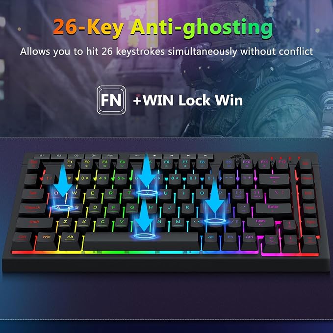 Teclado Gamer S157-RGB USB Membrana RGB miniatura 5