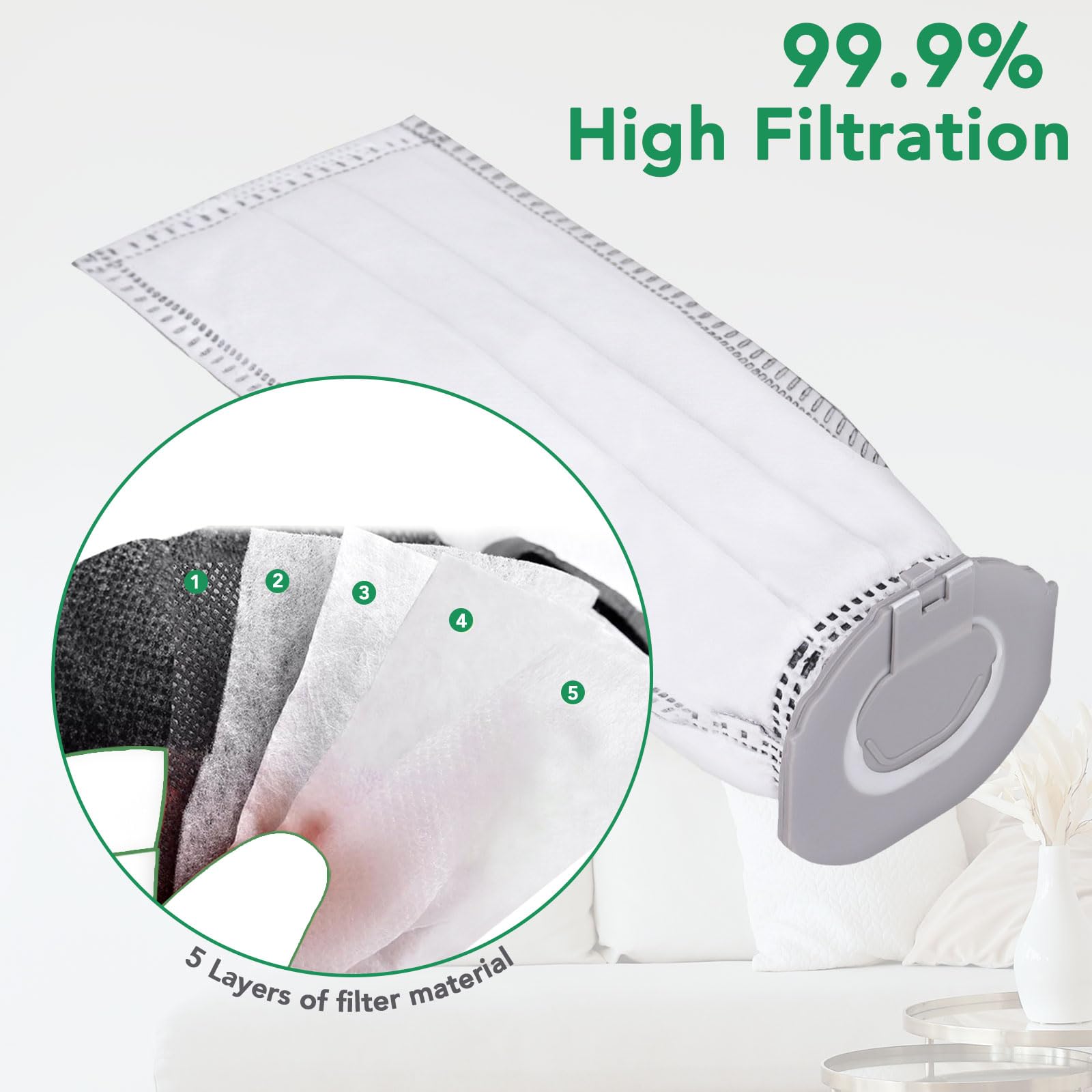 Set di 21 sacchetti per aspirapolvere Vorwerk Folletto VK7 aspirapolvere a batteria, folletto FP7 Premium sacchetti filtro di ricambio VK7 FP7 aspirapolvere
