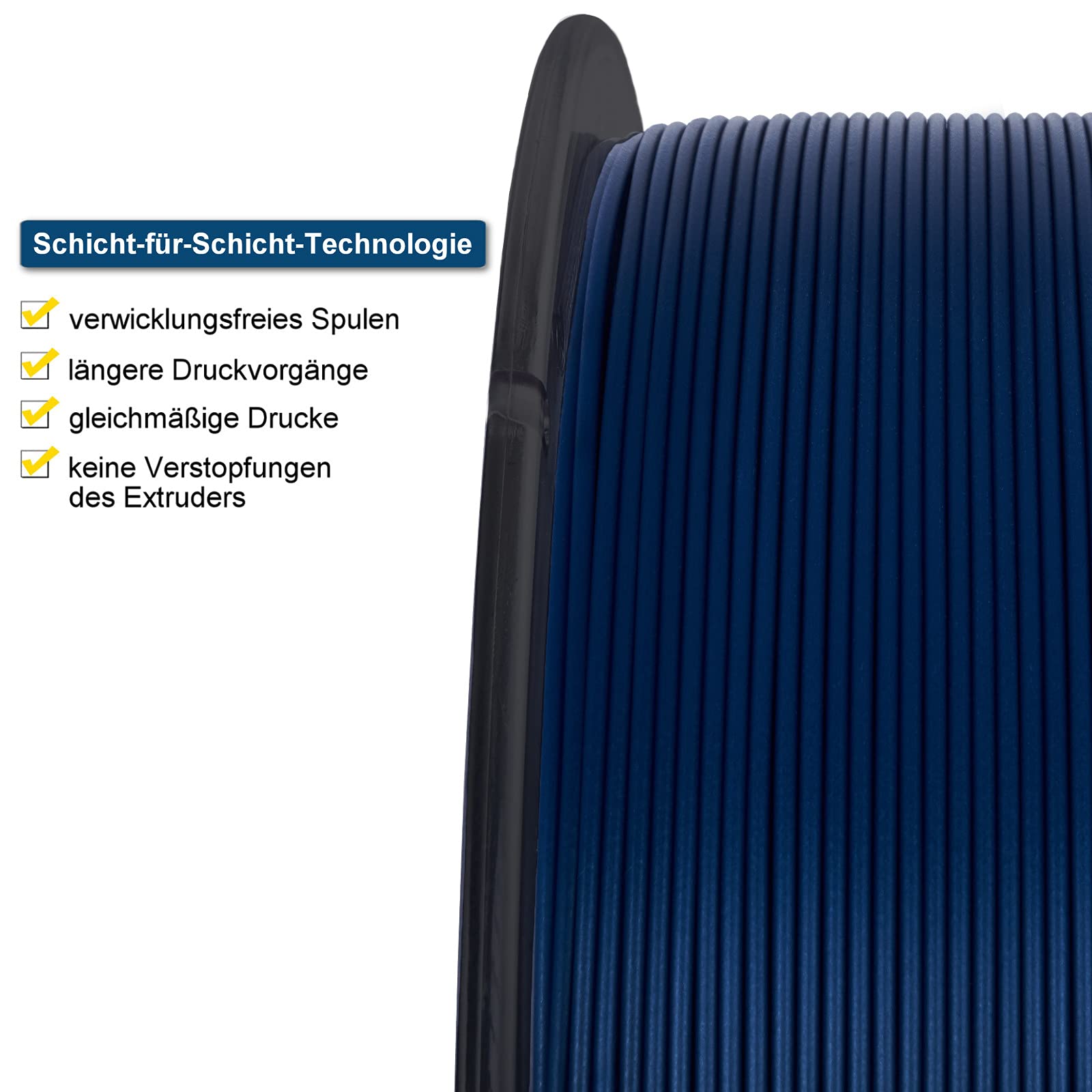 Midori® PLA Filament | 10 Stück, 1,75mm 3D-Drucker-Filament 1kg Spule in Blau Metallic| Verwicklungsfreies Filament für 3D-Drucker & Stift