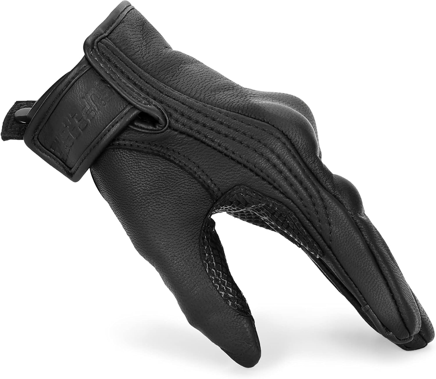 Superbike Motorcycle Gloves Women Touchscreen Armored Motorbike Gloves for Ladies(Black Leather,Non-Perforated, S) - Image 4