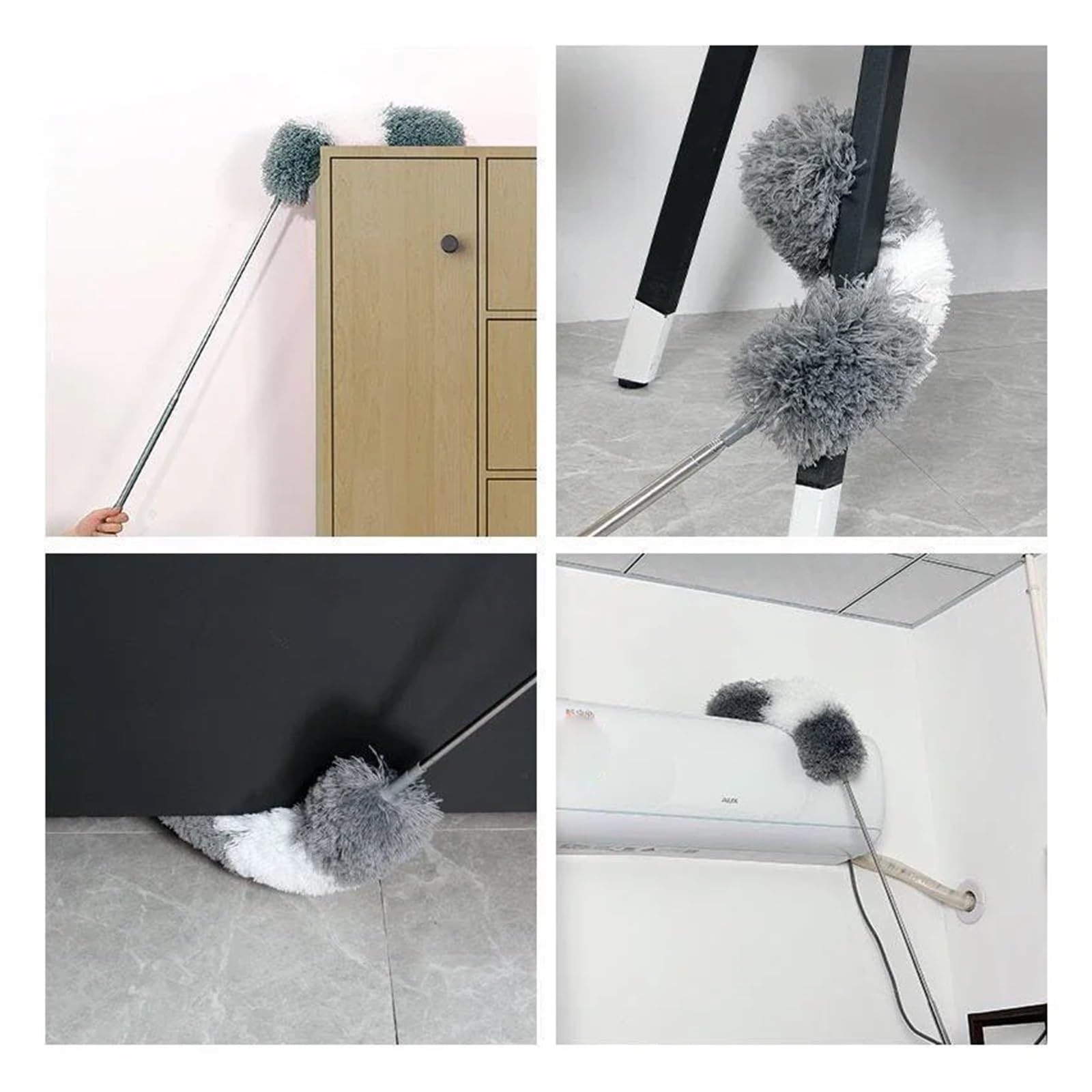 Limpiador de persianas de Techo for el hogar, Cepillo de Limpieza Lavable y Flexible, Poste de extensión, Plumero portátil for escaleras de Techo, Herramientas de Limpieza