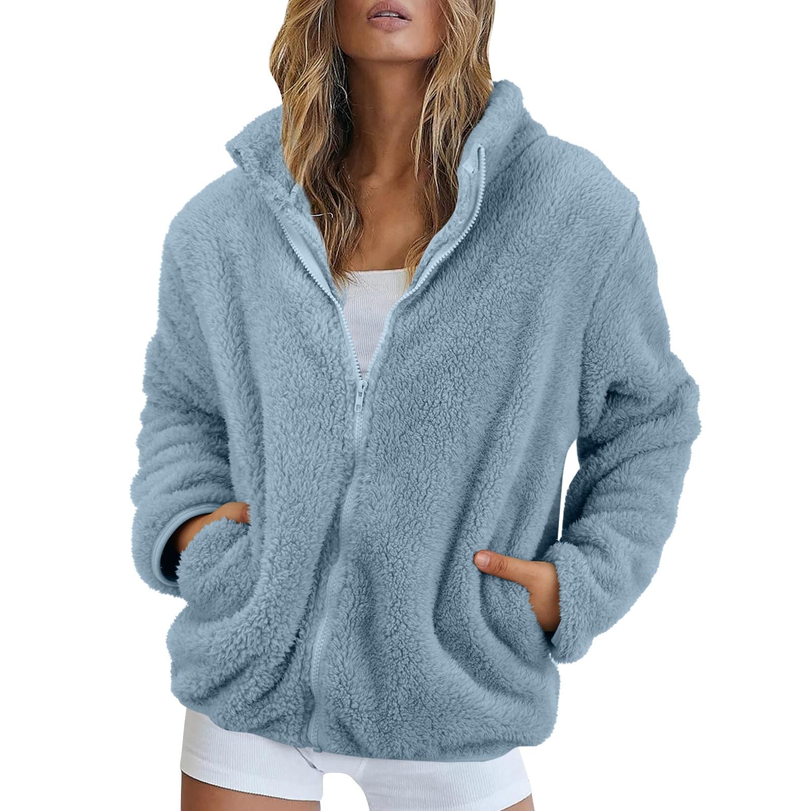 Teddy Jas Dames, Meisjes Lange Warme Winterjas Gewatteerde Jas Met Capuchon Fleece Winterjas Warme Teddy Jas Jas Oversized Lichtgewicht Jas Met Capuchon Pluche Jas Outfit Teddy Fleece Pluche Jas