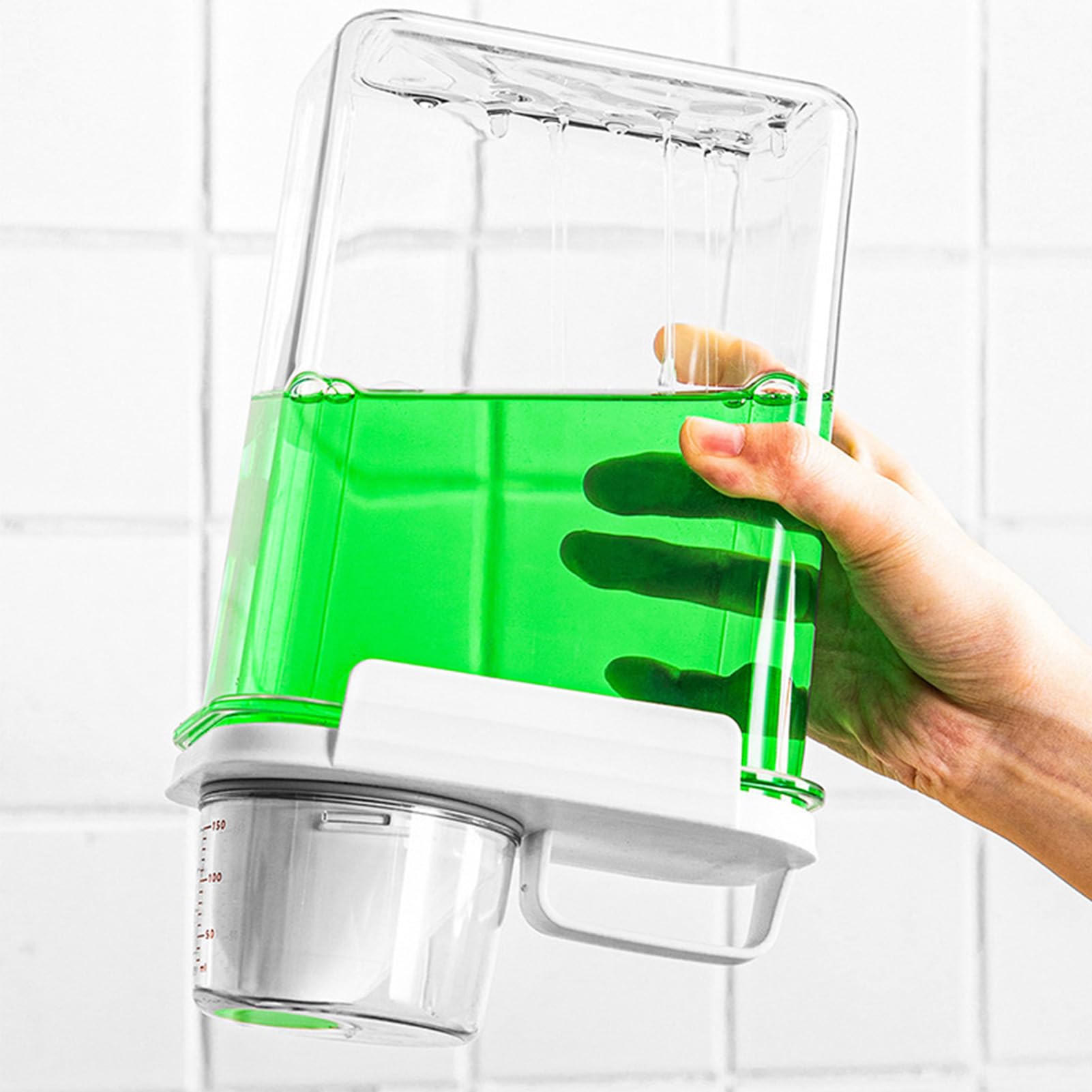 Contenitore per detersivo in polvere per bucato, dispenser ammorbidente per tessuti, con misurino per proteggere dall'umidità, per perline che migliorano il profumo/piccole particelle solide/liquidi