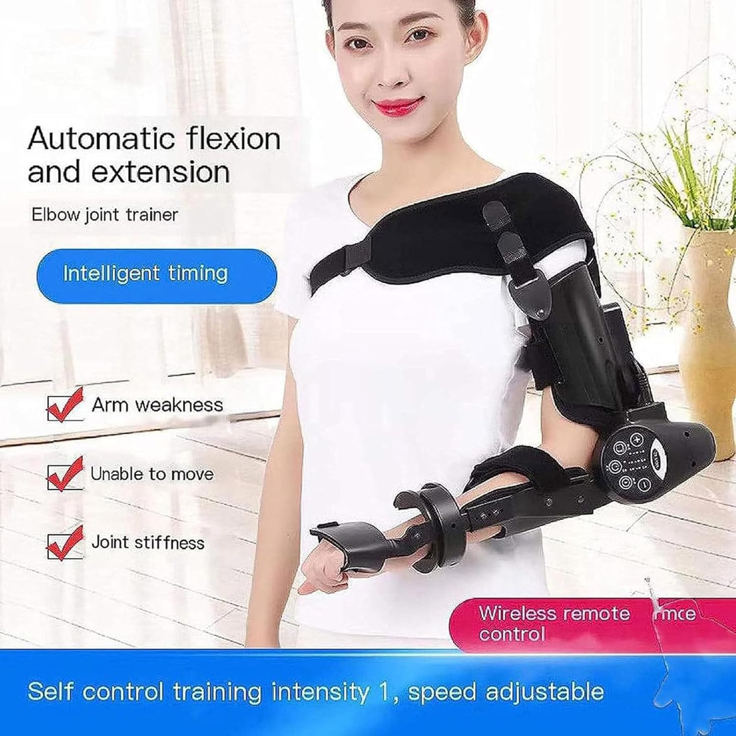 Elektrisches Gerät Rehabilitation Ellenbogengelenks, Schlaganfall-Rehabilitationsarm-Ellenbogenschutz, Hemiplegischer Roboter-Trainingsgerät, Gerät Wiederherstellung Ellenbogengelenks,Right