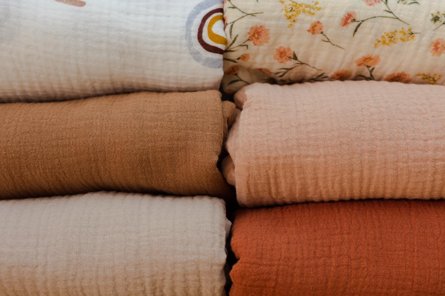 Little Jump Muslin Baby Blankets for Girls, Large 47" x 47" Cotton Crib Blanket for Baby Infant Toddler, Soft Breathable and Lightweight Toddler Quilt for Girls (Peach Floral) - Image 6