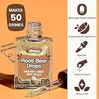 Vista 3 de Allways Drops Potenciador natural del sabor del agua de cerveza de raíz Sin azúcar, cero calorías, fruta de monje endulzada Botella de vidrio