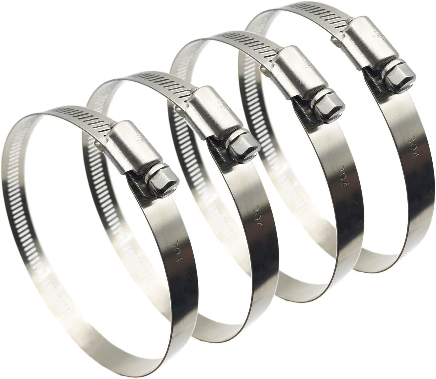 4Pcs 3" Adjustable 304 Stainless Steel Duct Clamps Hose Clamp Pipe Clamp Air Ducting Clamp Worm Drive Hose Clamps