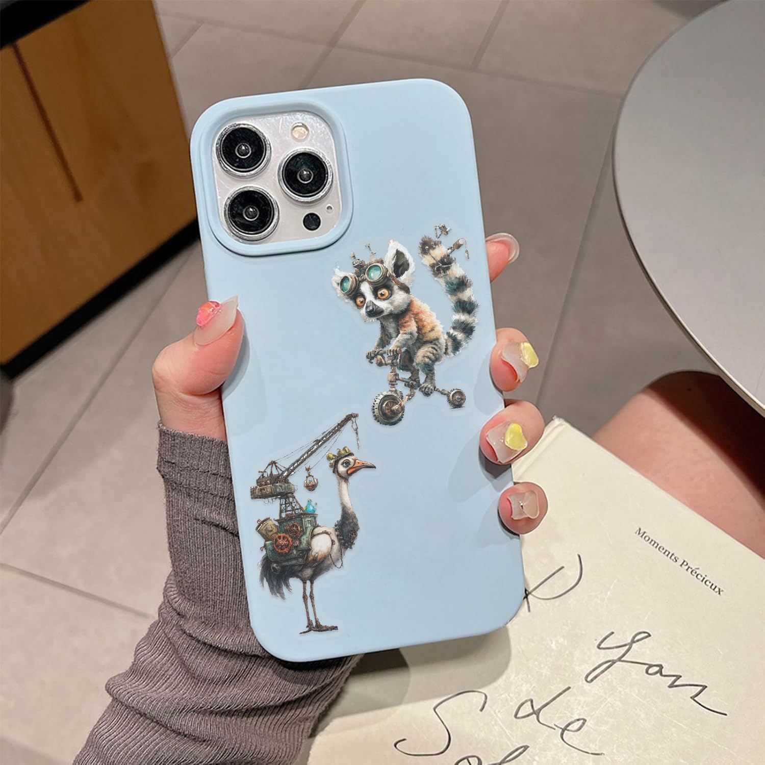 50 PCS PET Transparent Steampunk Animal Stickers, Waterproof Vinyl Steampunk Animal Decals for Laptop, Luggage, Skateboard, Phone, Fridge, Trendy Stickers for Teens, Adults, Boys and Girls