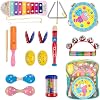 Dkinghome Baby Musical Instruments ,Wooden Toddler Musical Toys Set,Education Toys Gifts with Shaking, Tapping, Beating and Blowing instruments for Kids Boys Girls with Storage Backpack