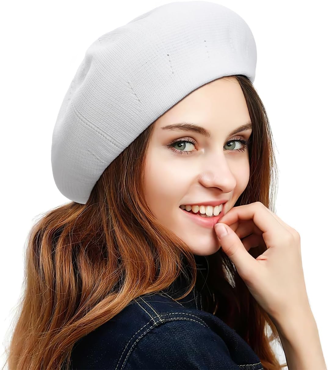 Summer French Beret Thin Beret Hat Solid Color Beanie for Women Lady Spring Summer Artist Knitted Hat