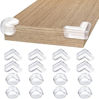 16Pcs Baby Corner Protectors, Child Proofing Corner Guards, Anti Collision Safety Table Bumper, Pre-Taped Upgrade Strong Adhesive Corner, Prevent Kids Head Injuries Desk and Furniture Sharp Corners