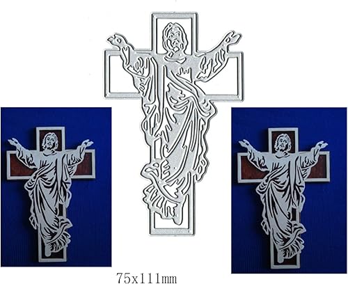 Miniatura 3 de Cross Jesus Metal Crafts Troqueles troquelados, plantilla de manualidades de bricolaje Cross Jesus Scrapbook Tarjetas de corte troquelado para