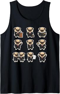 Cute Pug Lawyer Attorney Dog Law School Humor Tank Top