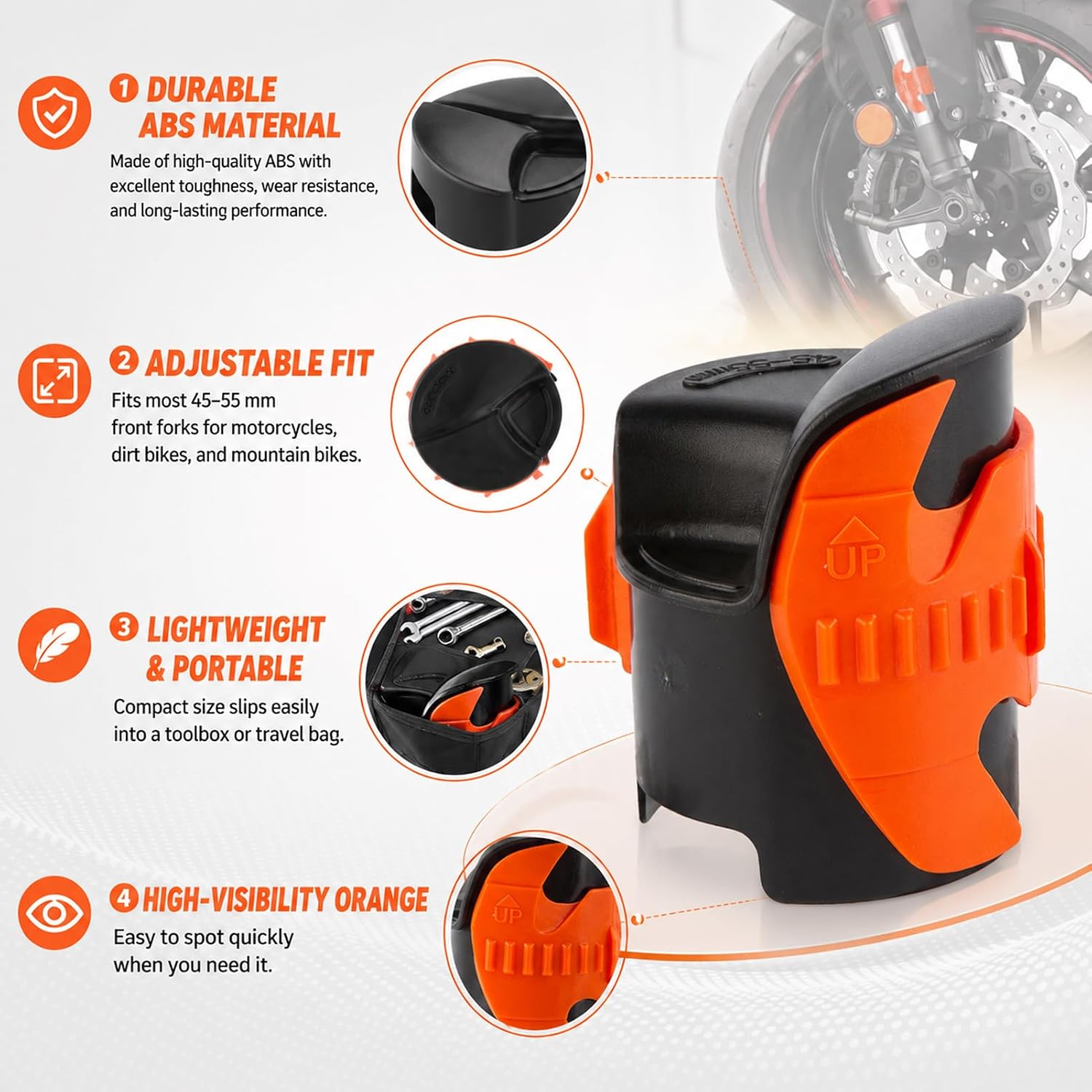 2 Pcs Motorcycle Fork Seal Saver Cleaner For Dirt Bike Tricycle (Orange) image 3