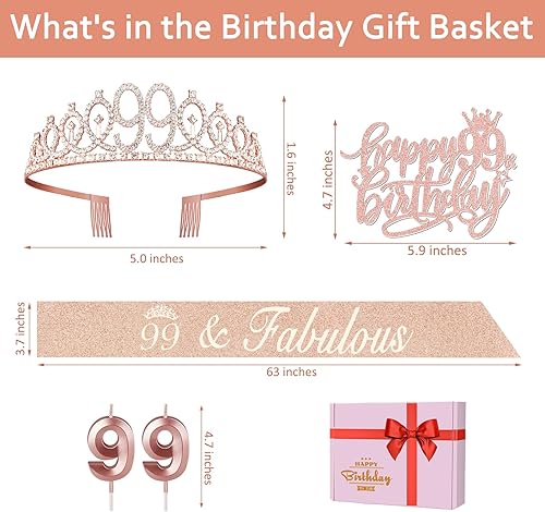 Miniatura 40 de Decoraciones de cumpleaños de 38 años para mujeres, incluyendo banda de cumpleaños, tiara/corona, velas numéricas y decoración de pastel, regalos