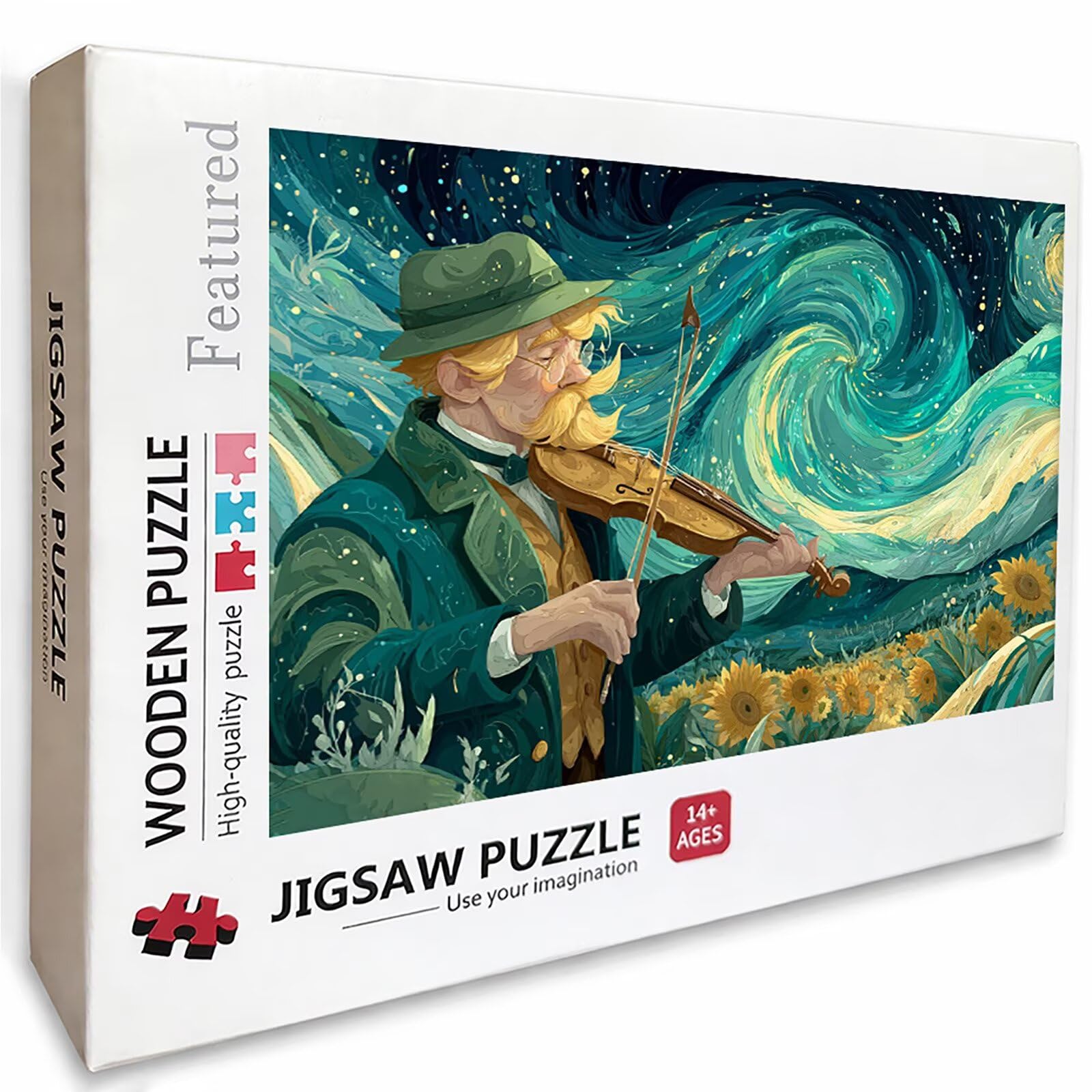 Starry Sky Puzzle 5000 elementów dla dorosłych, drewniane puzzle 156 x 105 cm, dorośli gra edukacyjna z wykwintnym pudełkiem do pakowania, kolekcja relaksująca gra, dekoracja na lato, (muzyka) K-3024
