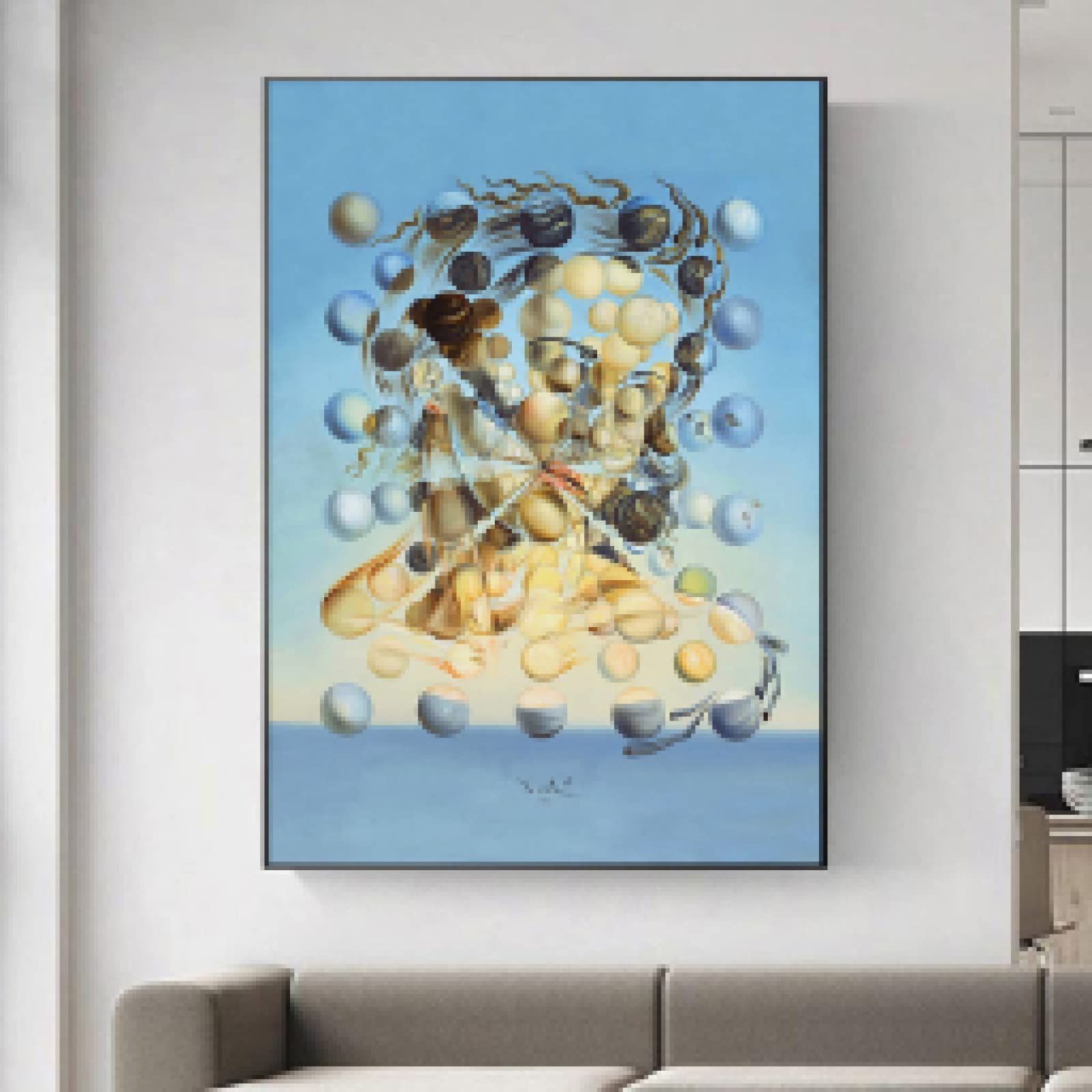 Zhadongli Art No Frame Famous Artwork Salvador Dali Galatea Spheres Oil Painting Canvas Pictures Prints Wall Art For Living Room Home Decor 70X100cm(28X39in) Frameless