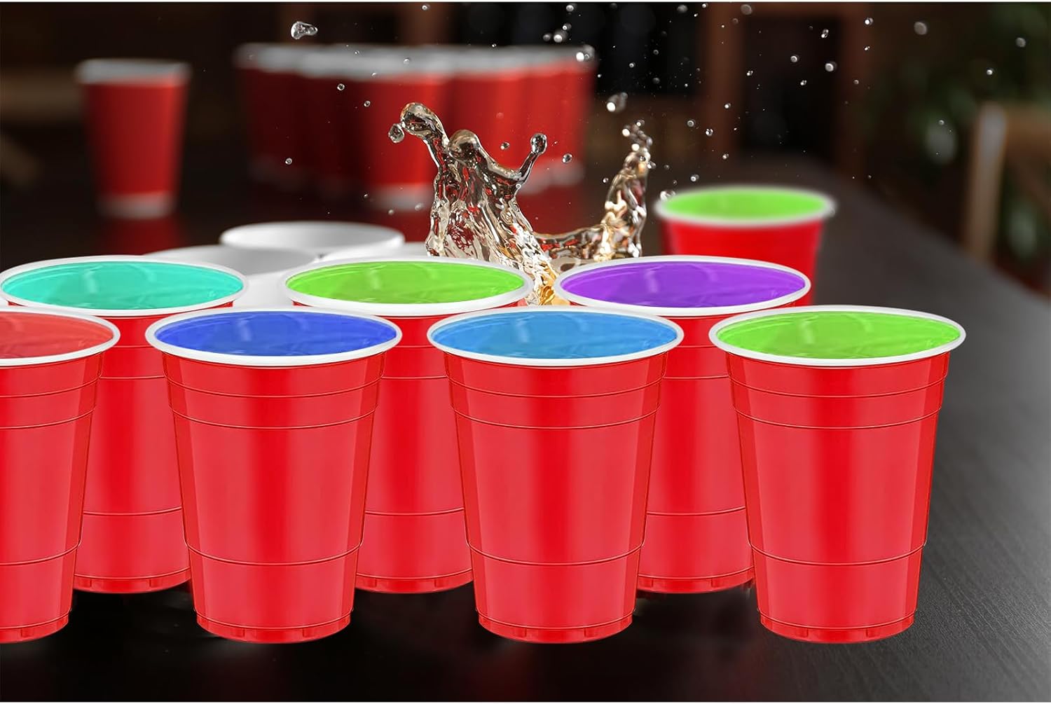 120 pcs 16 oz red plastic cups Christmas Plastic Cups red Party Cups Valentines Day plastic cups for drinking Tastings served Snacks Barbecues Picnics - Image 6