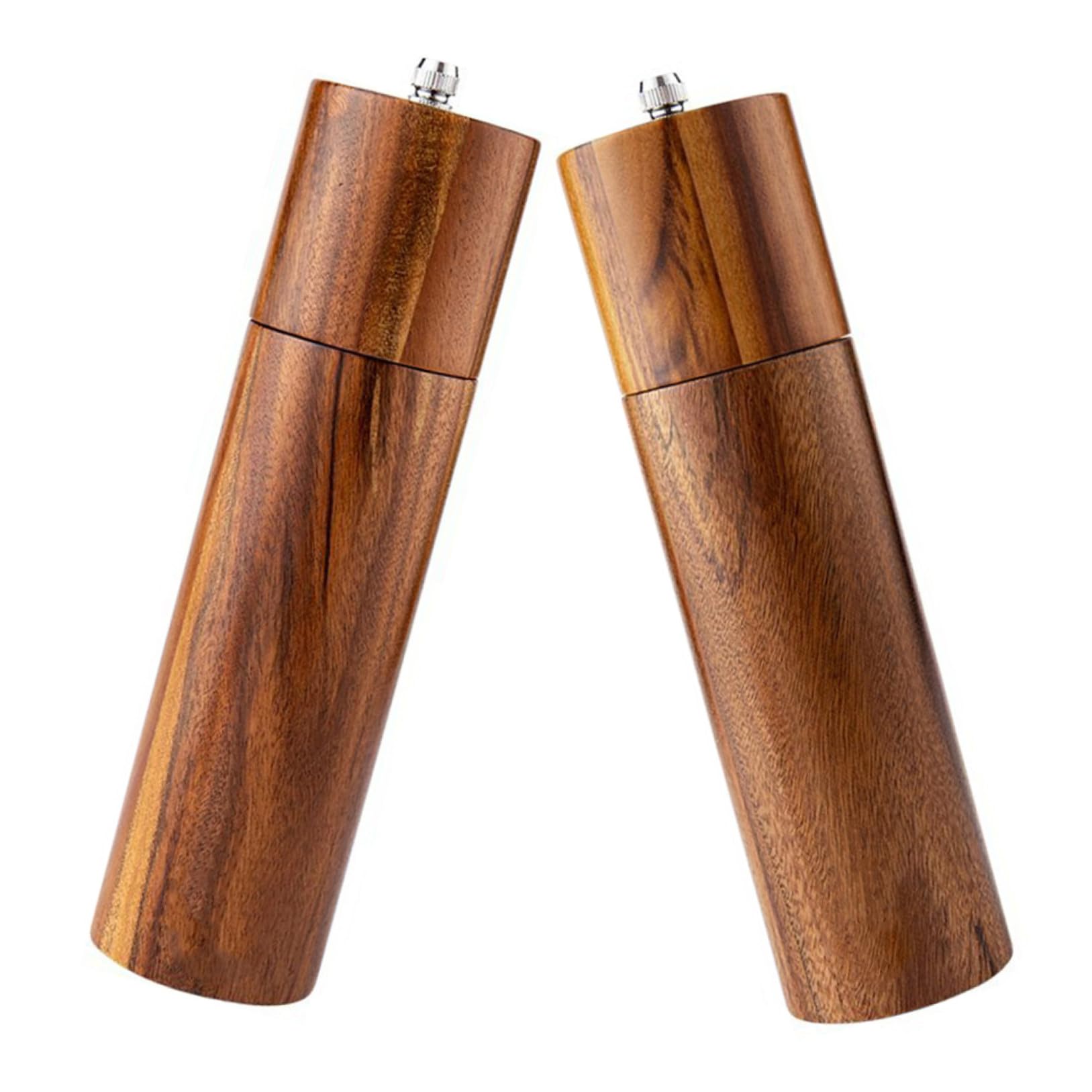 Manuelle Pfeffer und Salzmühle, 1 Satz Edelstahl Keramik Holz