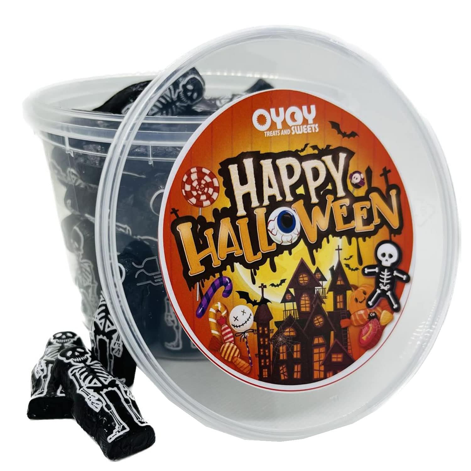 3x 504g Halloween Schoko-Skelette aus Milchschokolade I ca. 210 Stück I in einem Party Bucket I Ideal für Halloweenparties oder als Füllung für den Süßigkeitenkorb