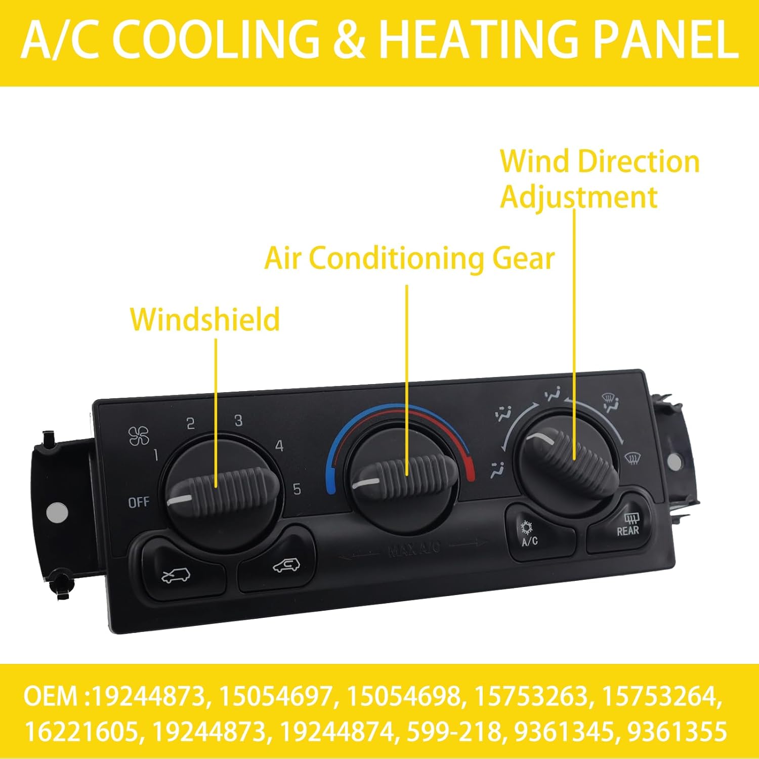 599-218 Climate Control Moduel Compatible with Chevrolet Silverado GMC Sierra 1500 2500 3500 Yukon, Chevrolet Suburban Air Conditioning A/C Heater Climate Control Panel