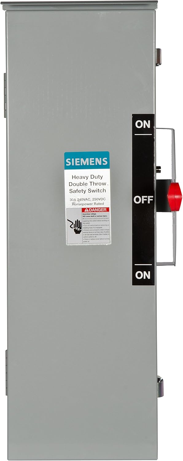 Siemens DTF321R 30-Amp 3 Pole 240-volt 3 Wire Fused Double Throw Safety Switches