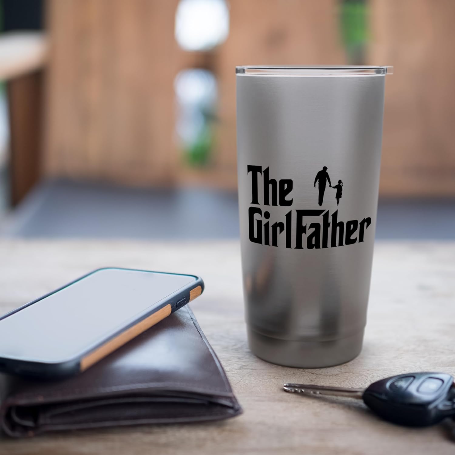 The Girl Father Funny Dad of Girls Daddy Daughter Stainless Steel Insulated Tumbler - Image 7
