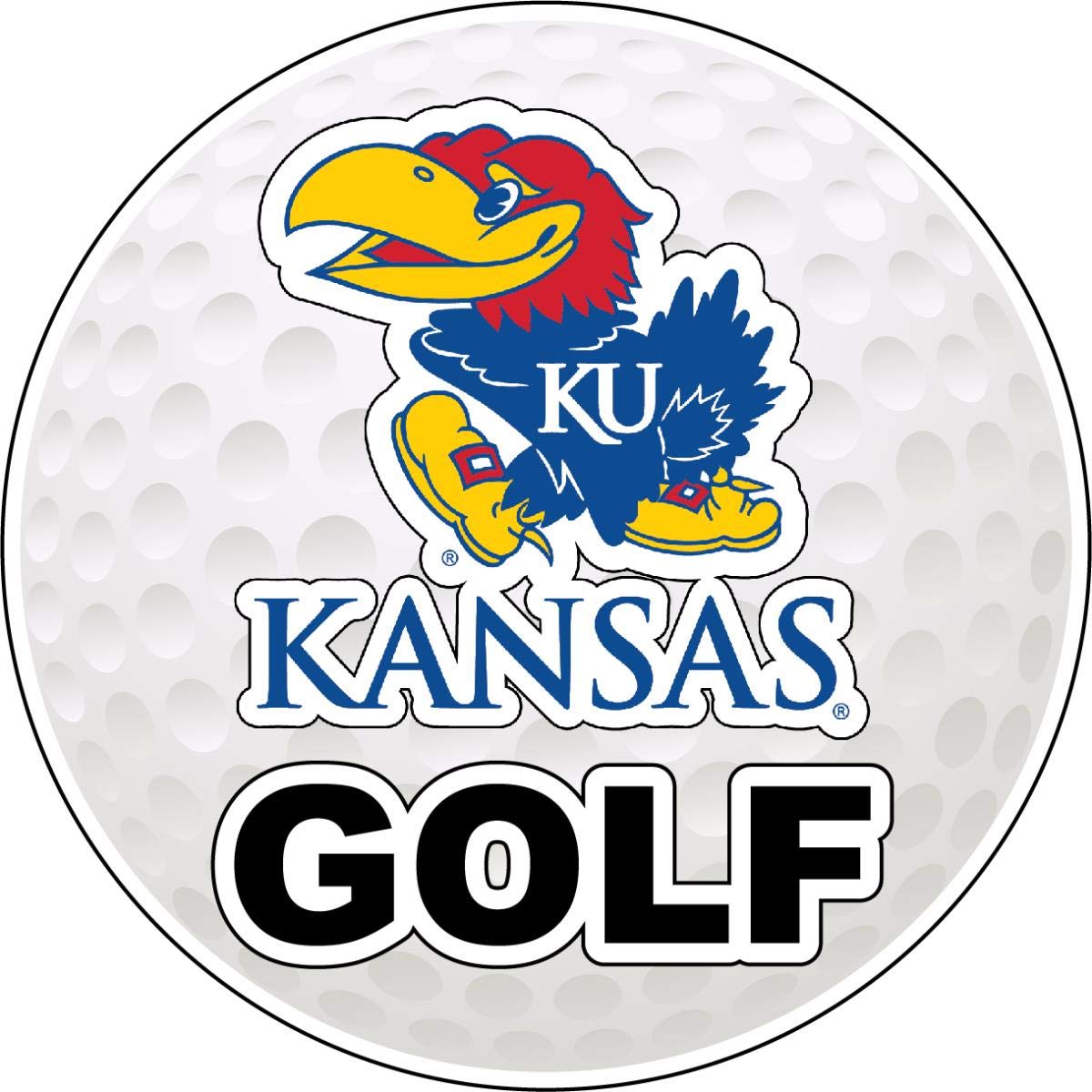 Kansas Jayhawks 4-Inch Round Golf Ball Magnet Officially Licensed Collegiate Product