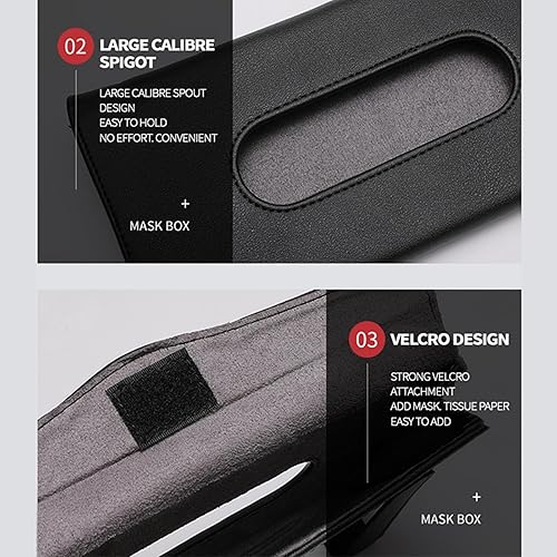 Miniatura 2 de Soporte para pañuelos de automóvil, tablero y sombrilla, productos de cuero para el interior del automóvil, caja de reposabrazos ampliamente