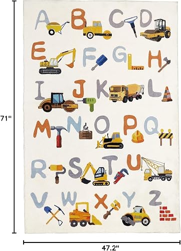 Miniatura 2 de Abeigoi Alfombra ABC para niños, 4 x 6 pies, alfombra de juego grande para niños, dormitorio, guardería, fácil de lavar