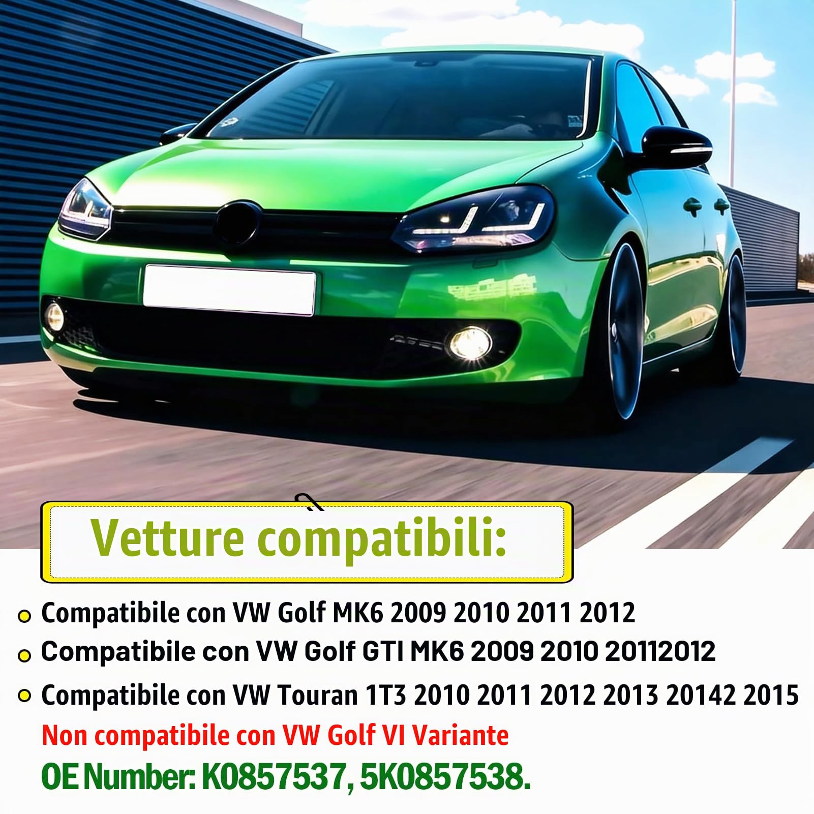 TTCR-II 2PCS Compatibile con Calotte Specchietti VW GOLF 6/GTI 6/Touran 1T3 | 2009-2014 GOLF MK6 Copri Specchietto Sinistra+Destra Coperchio Specchio Retrovisore Touran 1T3 Tappi Specchietti-Nero