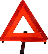 Emerson EM-351 Triangular Stop Indicator Plate for Cars, Certified by the National Public Security Commission (TS Mark), Accident Prevention on Roads and Highways, Includes Plastic Case for Storage