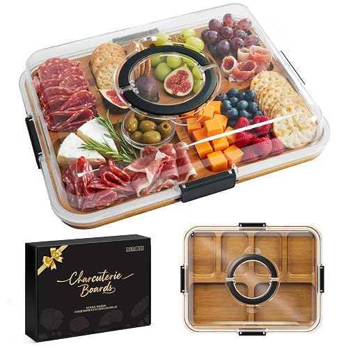 Renmxj Portable Charcuterie Board with Lid