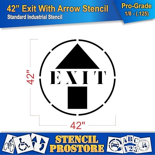 Miniatura 6 de Plantilla de marcado de piso de seguridad, salida de 42 pulgadas con plantilla de flecha, 42 x 42 x 116 pulgadas (63 mil), ligera