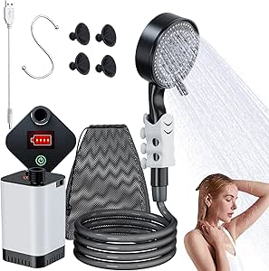 Camping Douche Set met Dompelpomp & Batterij – Draagbare Smart Shower met 5V USB Oplader - Westfalia Campers