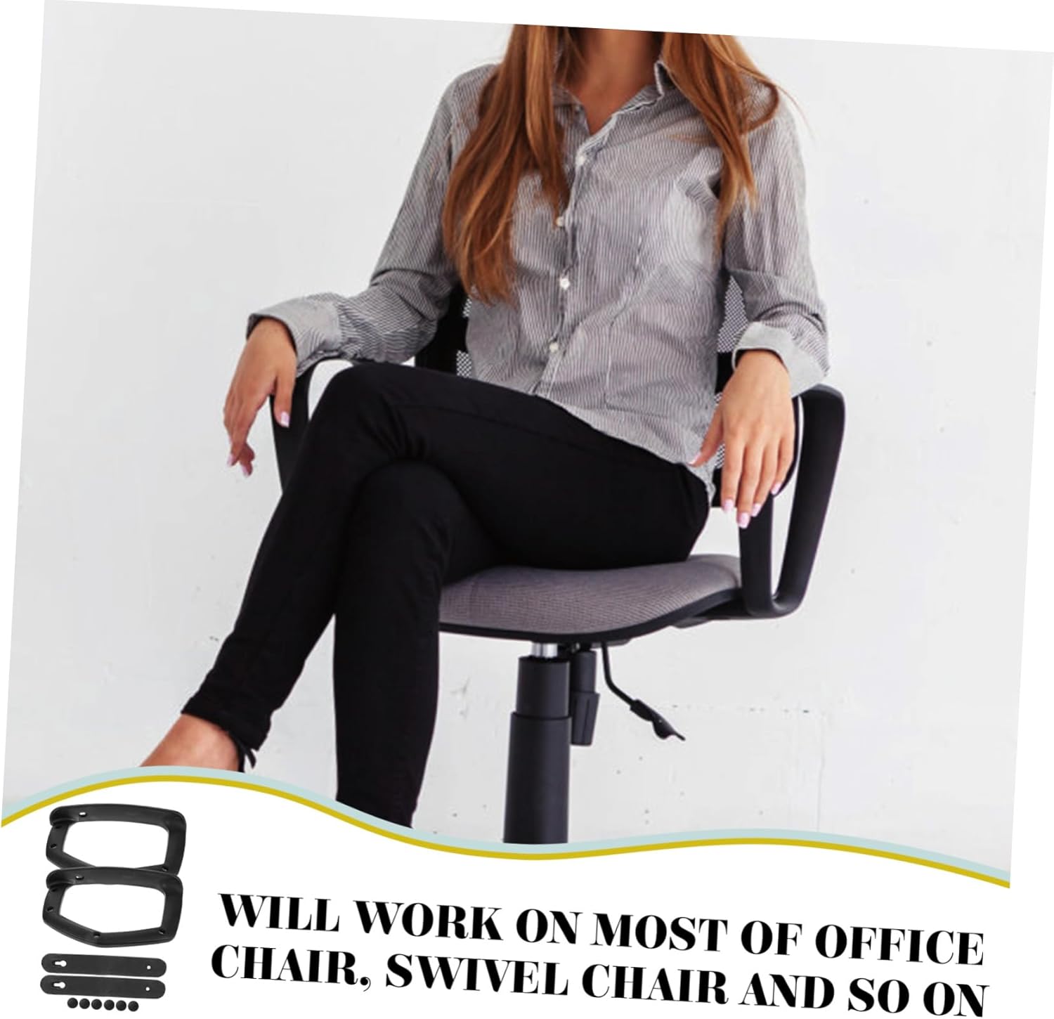 STOBOK 2pcs Office Chair Armrests Ergonomic Plastic Arm Rest for Gaming and Office Use Comfortable Grip for Desk Chairs Easy Installation Versatile Fit